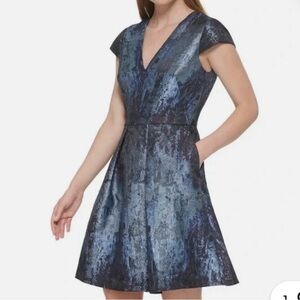 Vince Camuto Navy and Black Kids Formal Dress